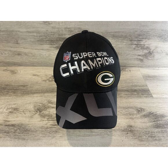 Green Bay Packers Hat Cap Super Bowl XLV 45 Champions Reebok NFL Pre-Owned - Picture 1 of 6